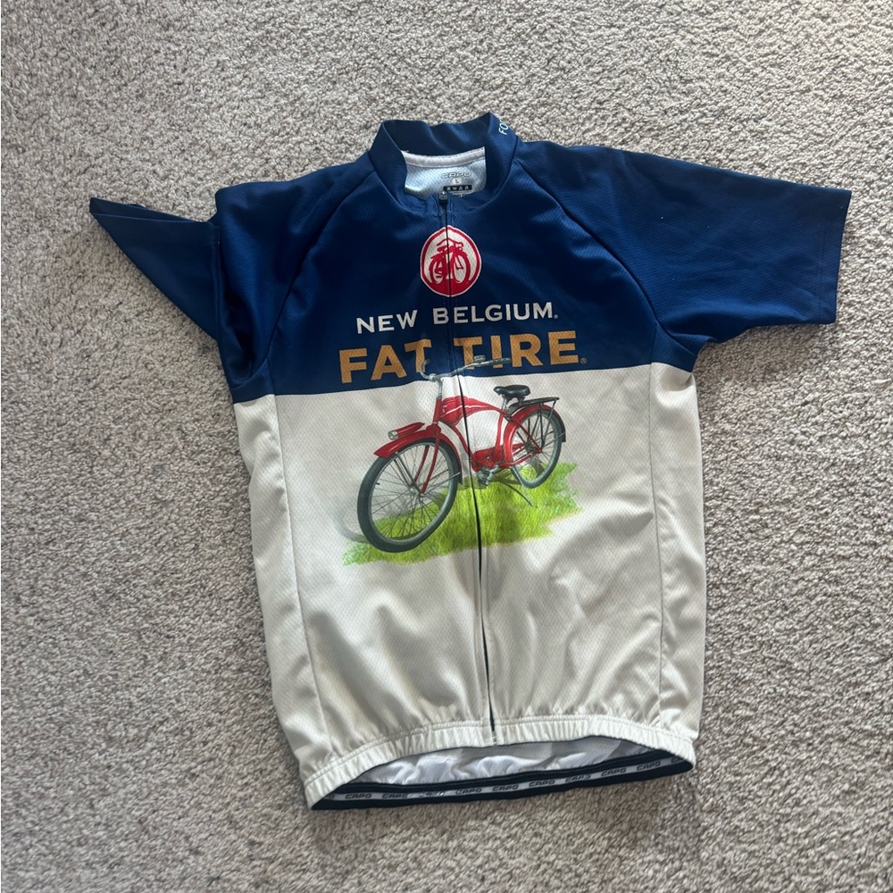 Kids Cycling Shirt - Blue and White